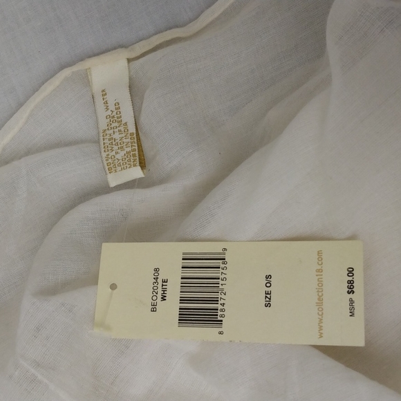 Collection 18 100% Cotton Off White Top Cover Up With Lacy Hem - Picture 7 of 10